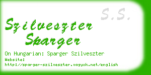 szilveszter sparger business card